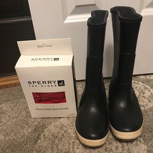 Sperry Top Sider Rain boots and sock liners